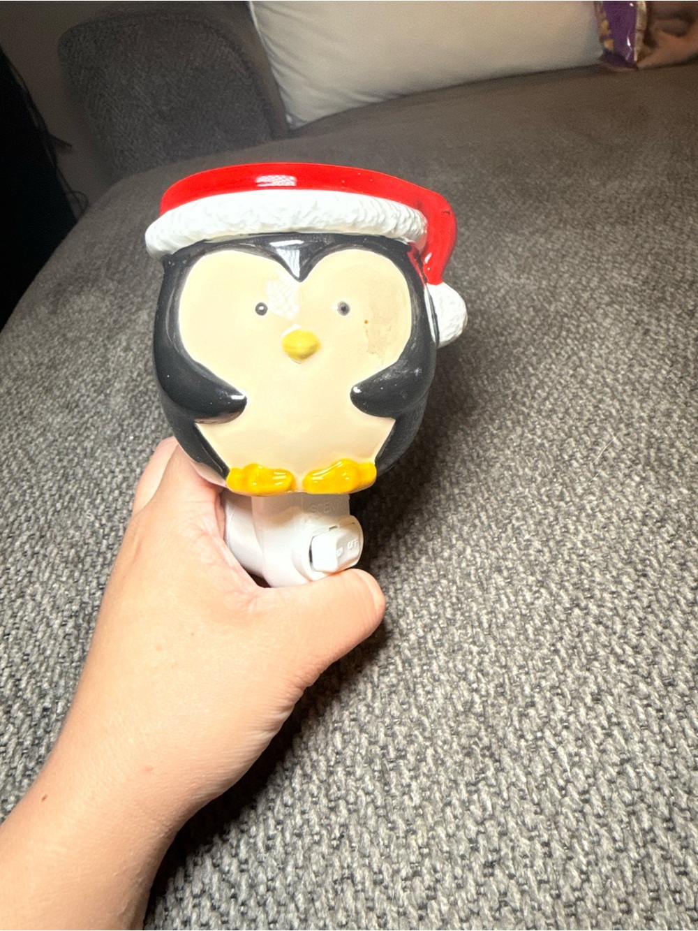 Festive Penguin wax warmer - Red, Black & Cream